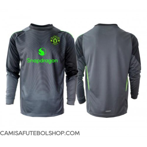 Camisa de time de futebol Manchester United Goleiro Replicas 2º Equipamento 2025-26 Manga Comprida